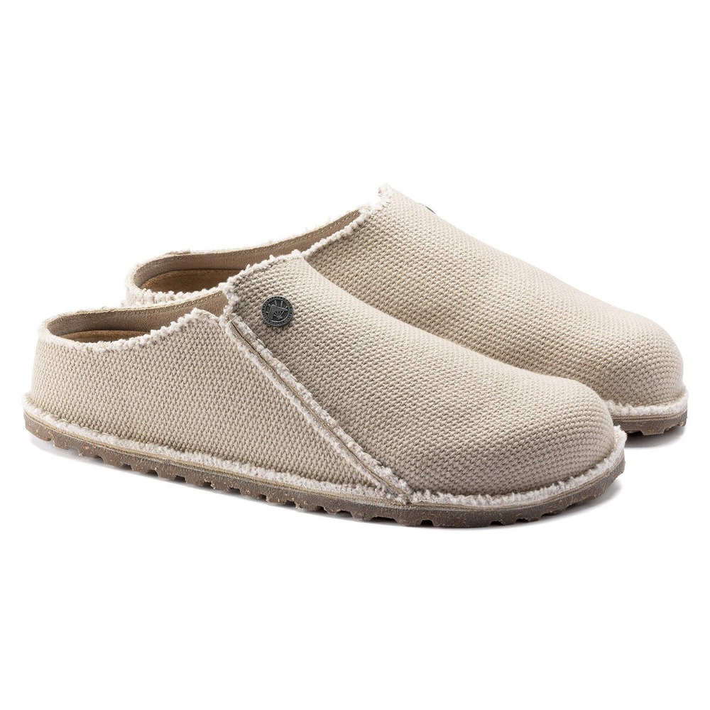 Birkenstock Zermatt Canvas Eggshell Textile Cork Footbed Slippers Mens 9‎ EU 42